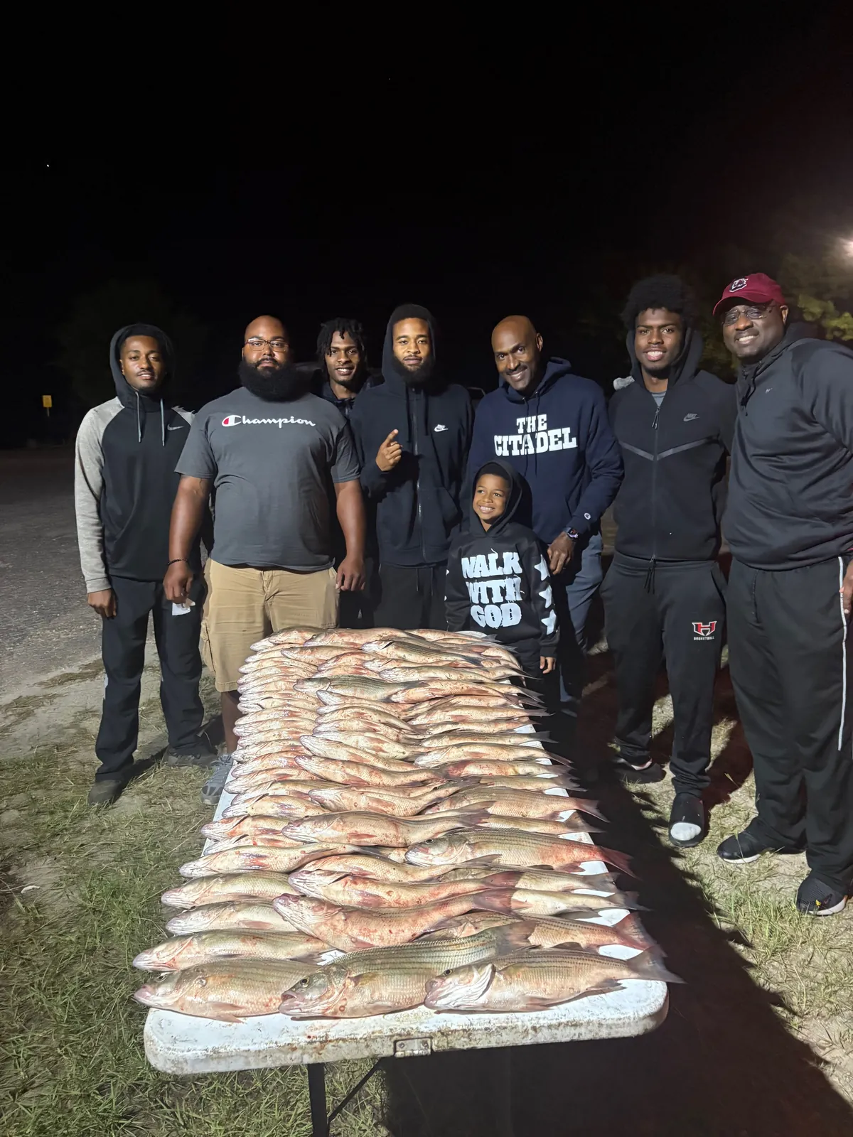 Striped bass caught during fishing trip in Thomson