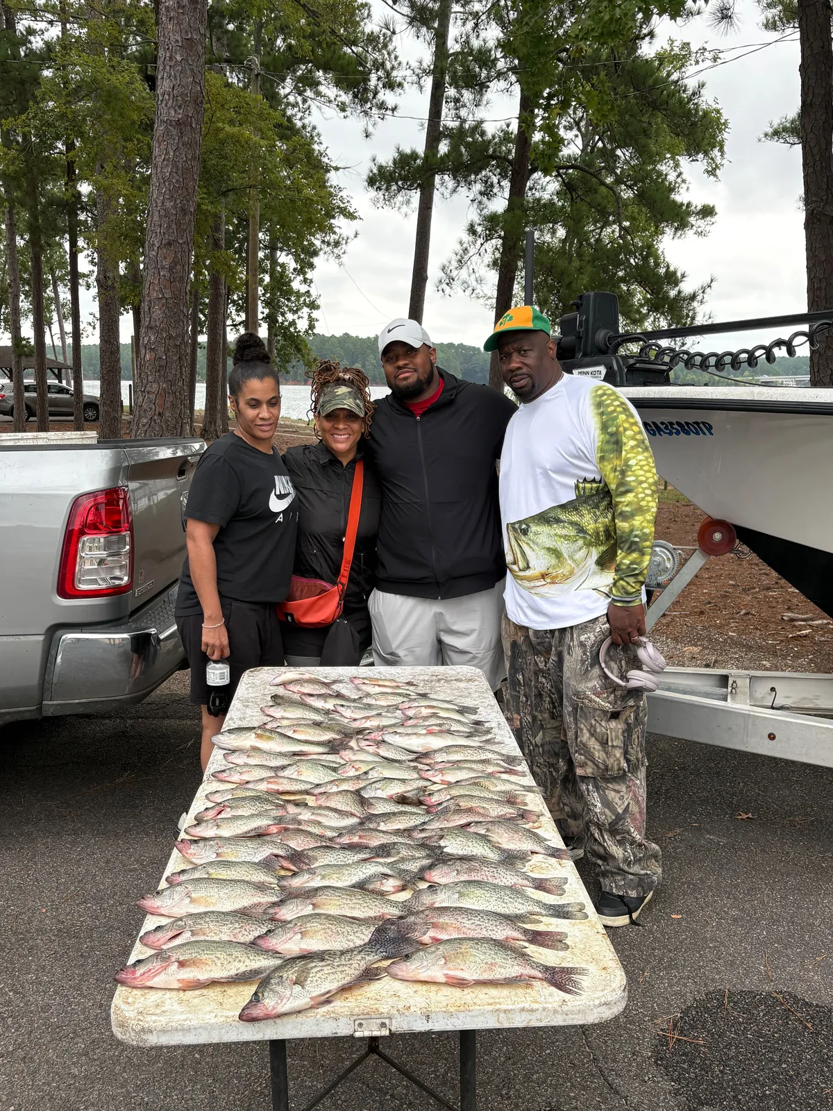 Four friends fishing in Georgia