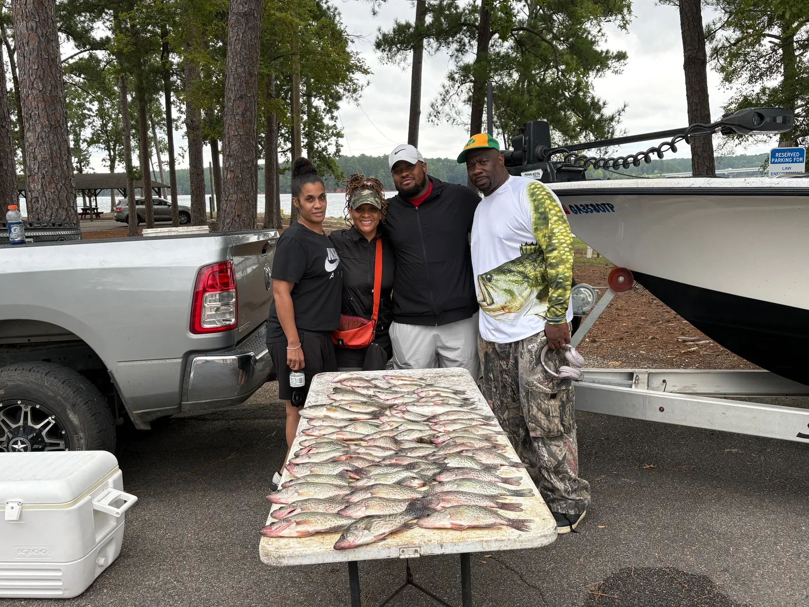 Group of 4 people fishing in GA