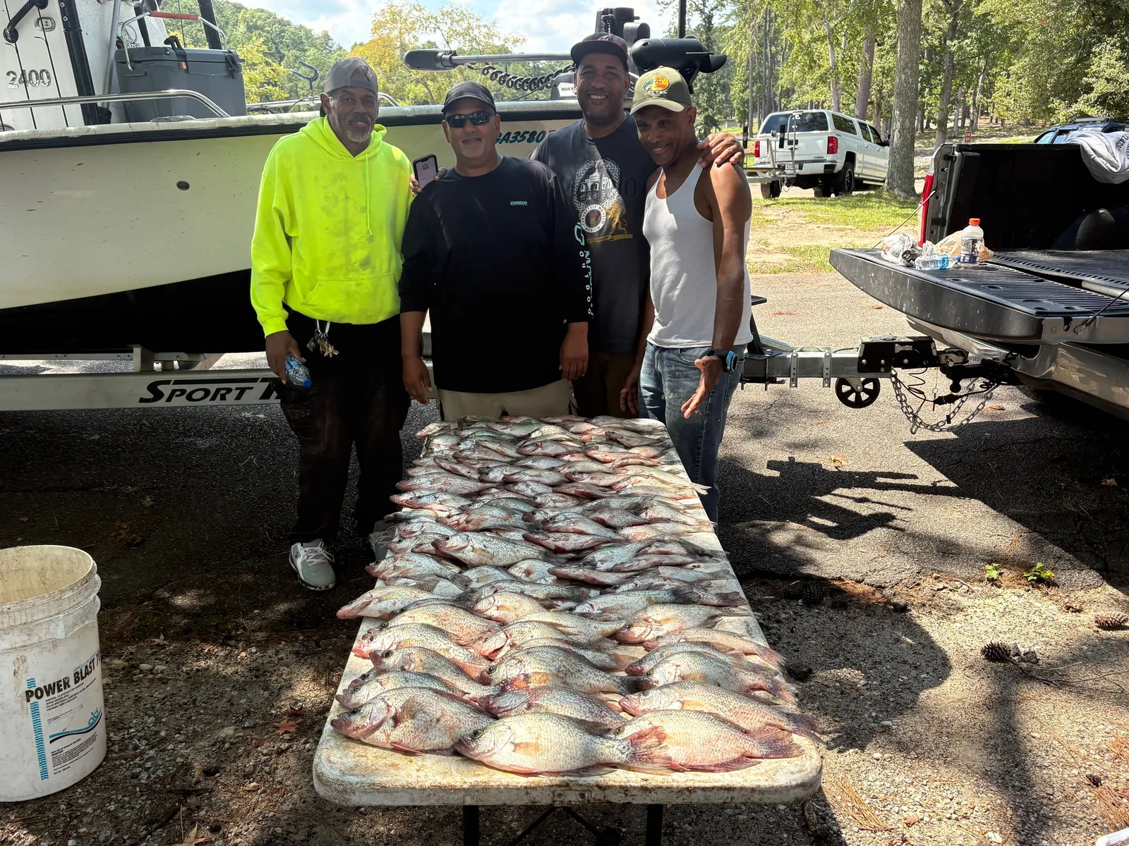 Group of 4 people fishing in GA