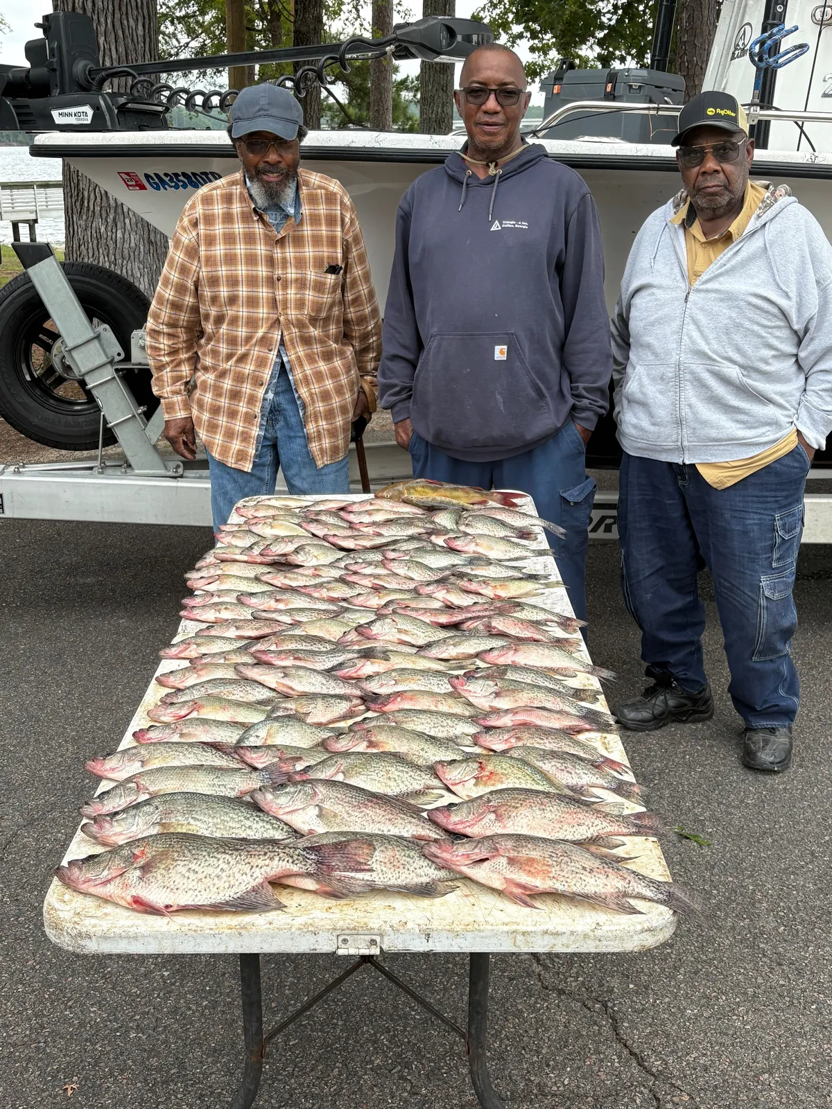 Two crappie fish caught while fishing in Thomson