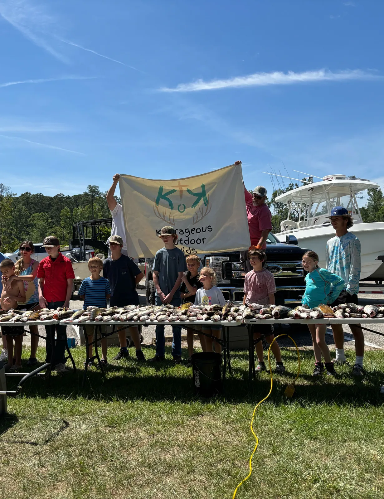 12 people enjoying a fishing trip in GA