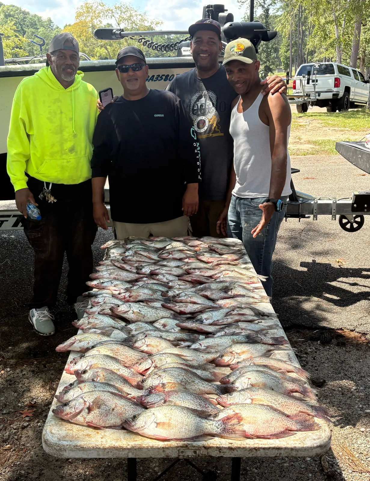 Group of 4 people fishing in GA