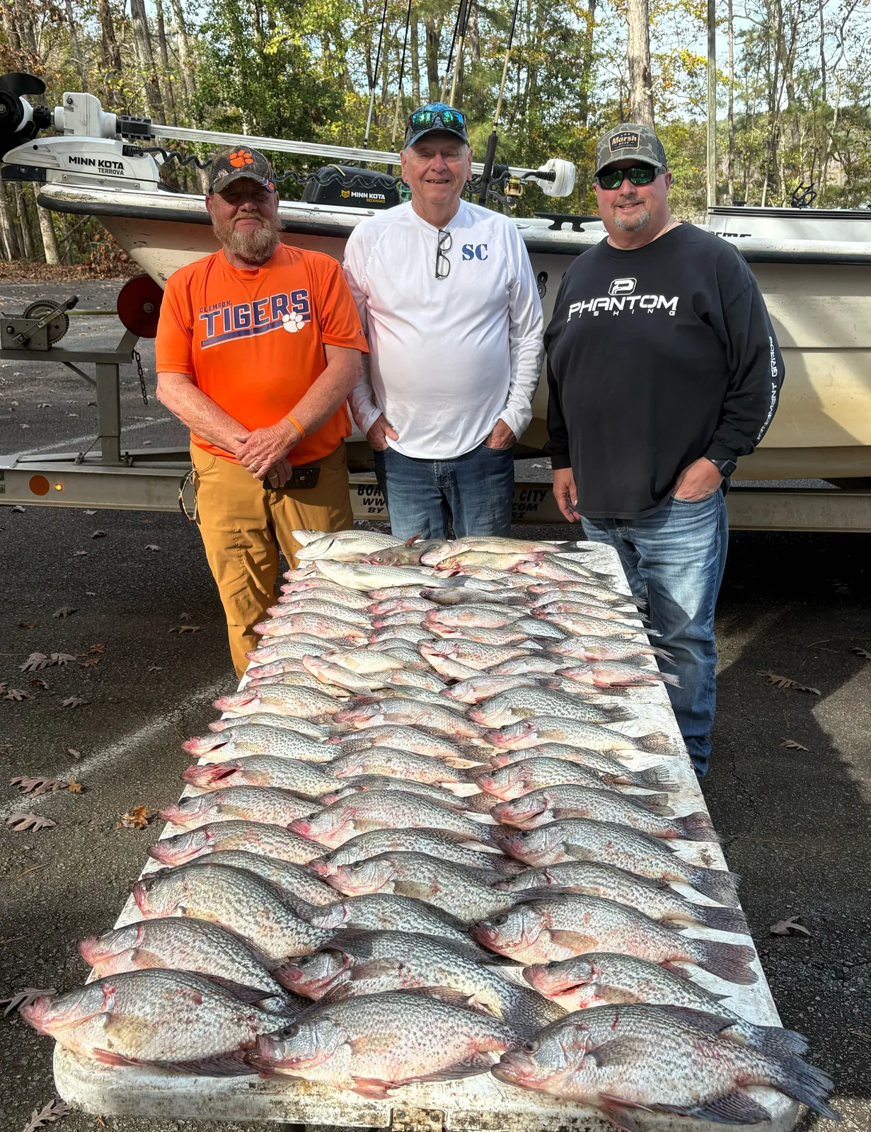 Two crappie fish caught in Thomson
