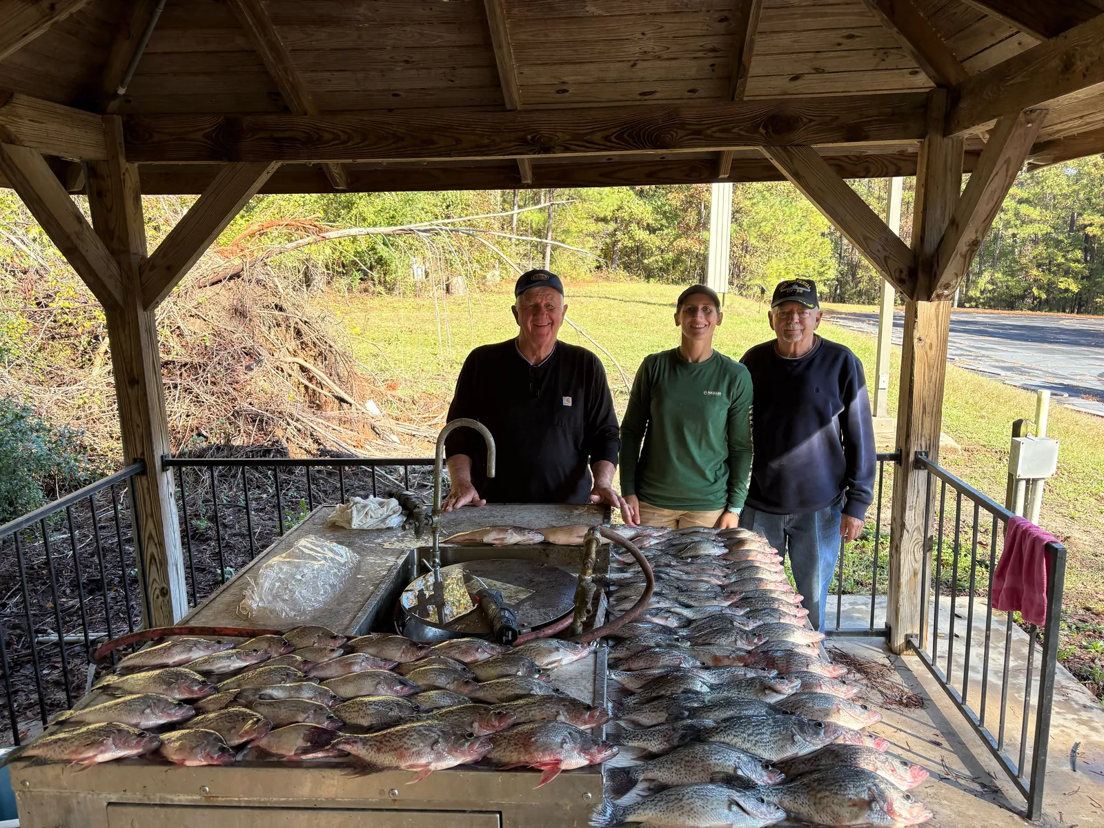 Three people fishing in Georgia