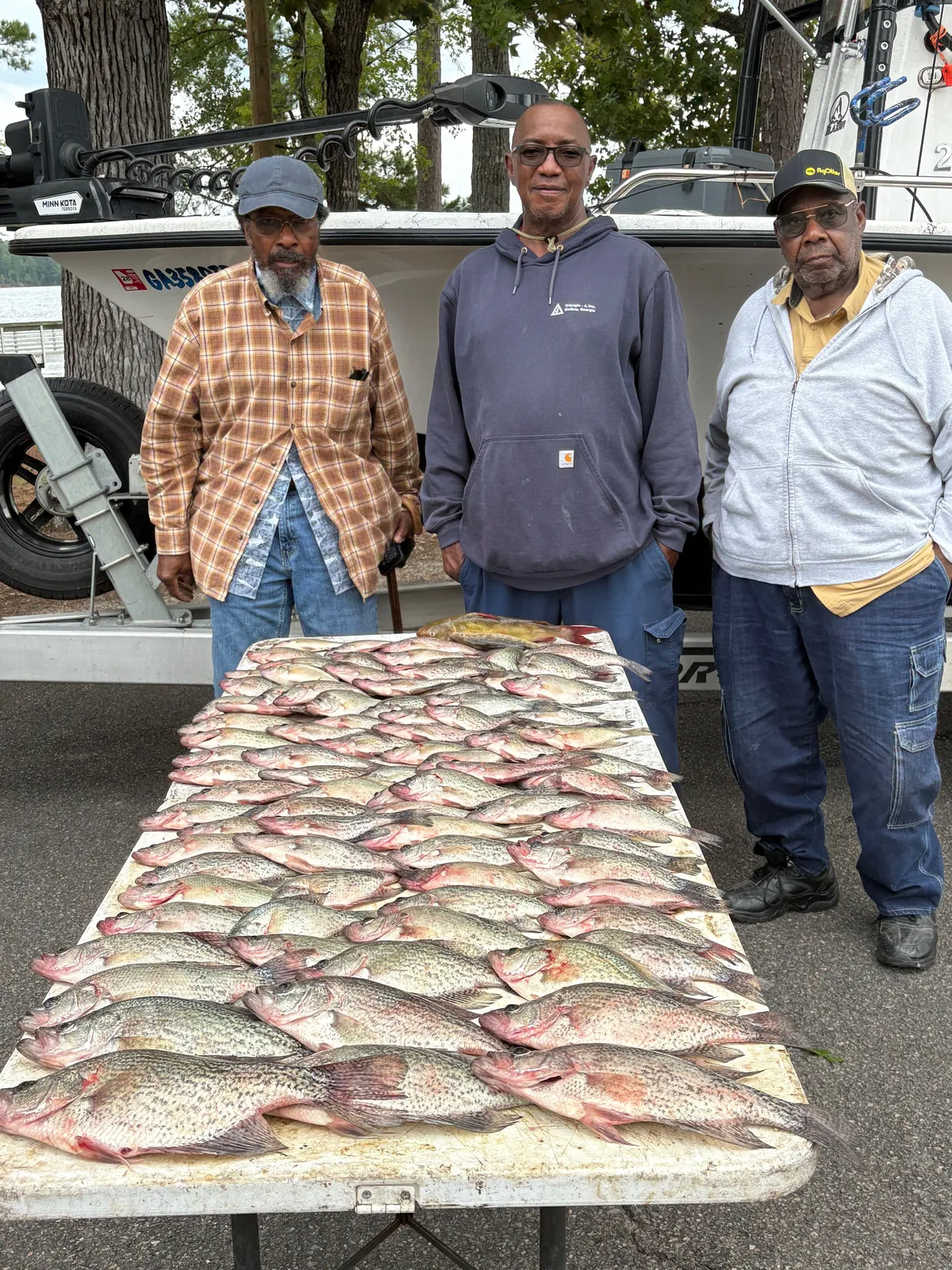Four crappie fish caught while fishing in GA