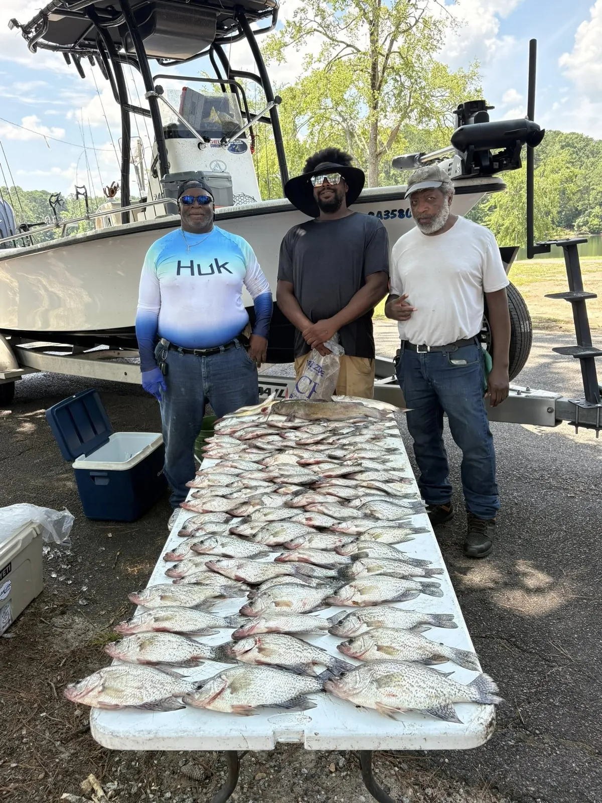 Three crappie fish caught in Thomson, fishing